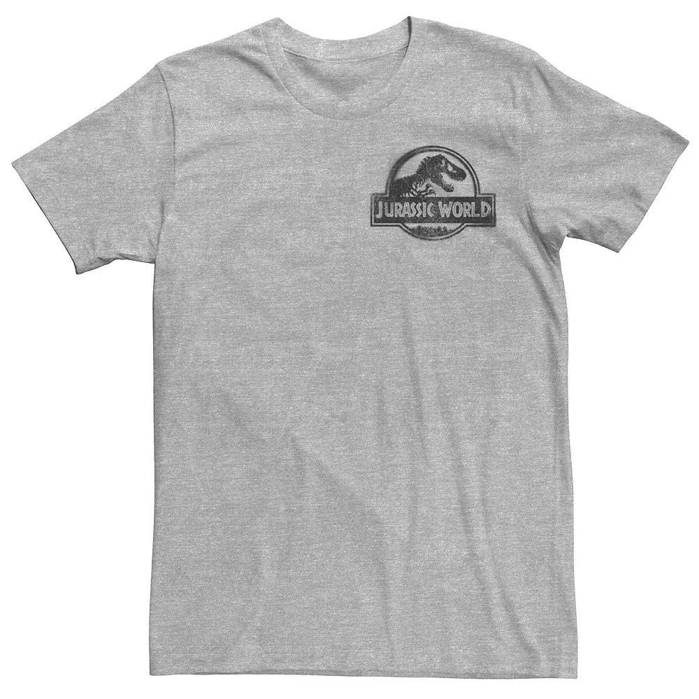 Men's Jurassic World Two Spray Paint Pocket Icon Tee, Size: Large, Athletic Grey Product Image