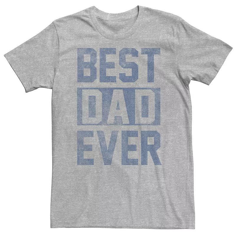 Big & Tall Father's Day "Best Dad Ever" Block Letters Tee, Men's, Size: 3XL Tall, Athletic Grey Product Image