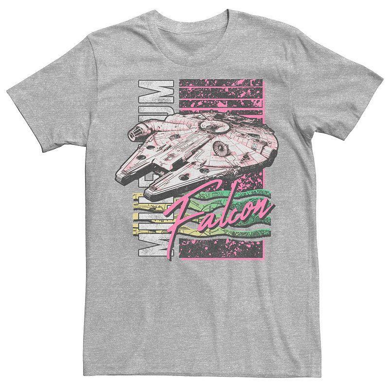 Mens Star Wars Neon Vintage Millennium Falcon Tee Athletic Grey Product Image