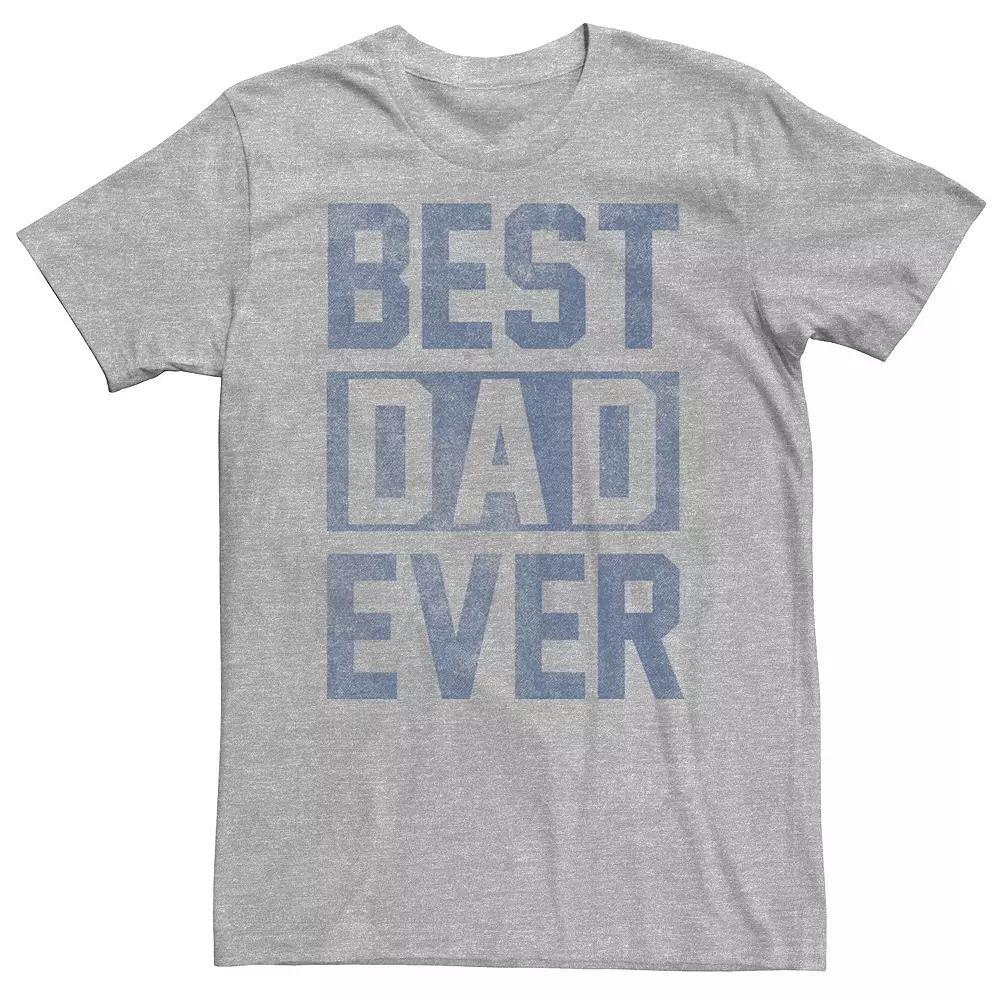 Big & Tall Father's Day "Best Dad Ever" Block Letters Tee, Men's, Size: 3XL Tall, Athletic Grey Product Image