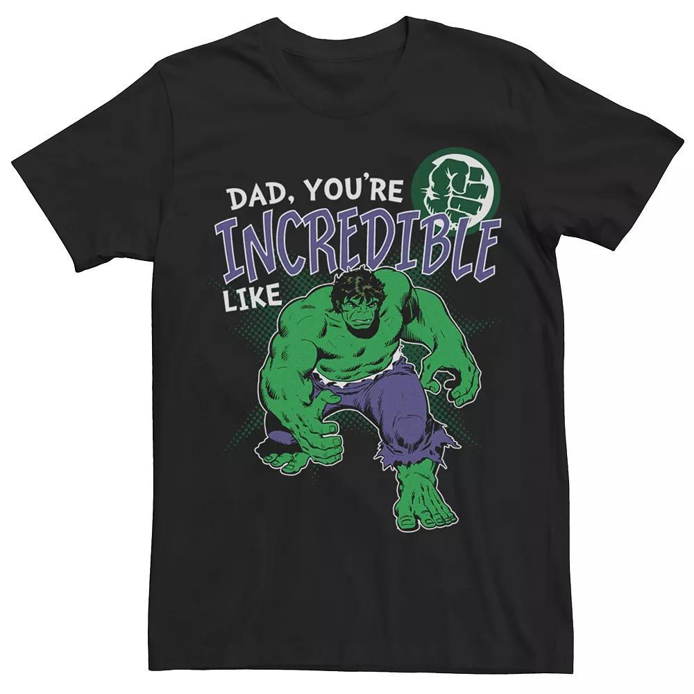 Men's Marvel Comics Retro Incredible Like Dad Tee, Size: 3XL, Black Product Image