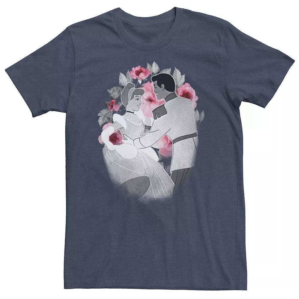 Big & Tall Disney Cinderella & The Prince A Dance Vignette Tee, Men's, Size: XL Tall, Navy Grey Product Image