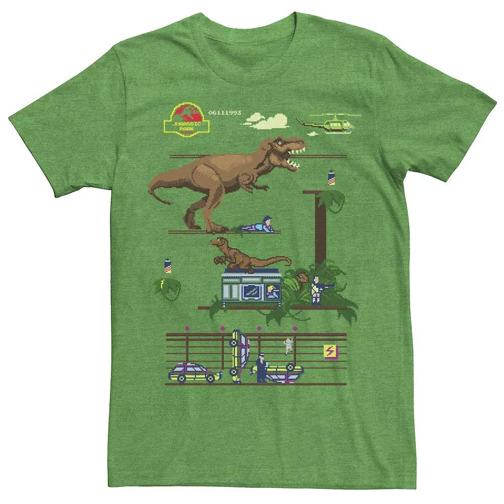 Men's Jurassic Park Digital Video Game Scene Graphic Tee, Size: Large, Silver Product Image
