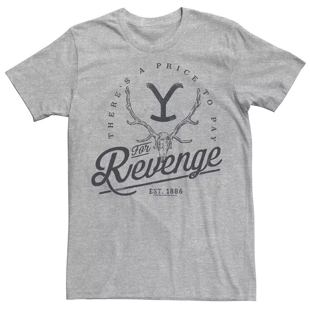 Men's Yellowstone There's A Price To Pay For Revenge Tee, Size: XS, Athletic Grey Product Image