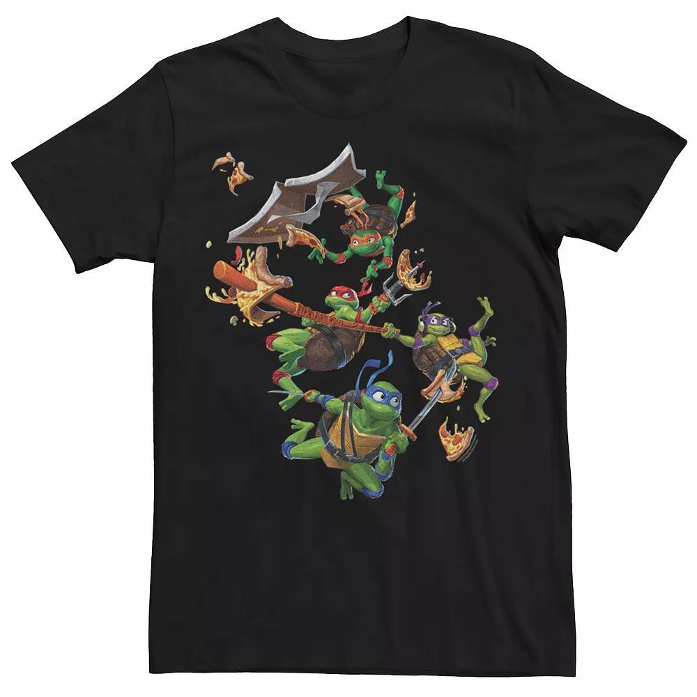 Men's TMNT Mutant Mayhem Pizza Group Graphic Tee, Size: Medium, Black Product Image