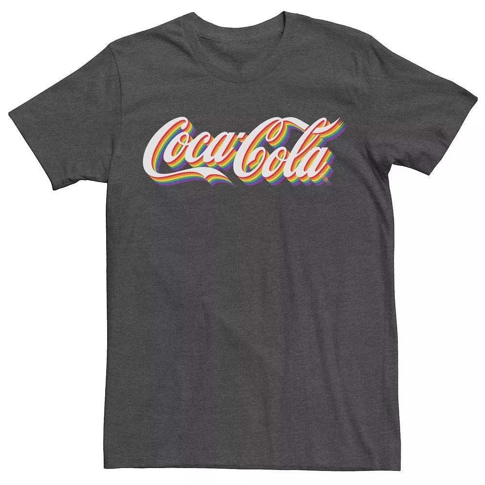 Adult Coca-Cola Pride Rainbow Logo Stack Tee, Men's, Size: XL, Grey Heather Product Image