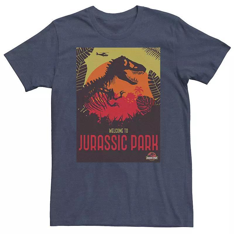 Big & Tall Jurassic Park Welcome T-Rex Sunset Tee, Men's, Size: 4XLT, Navy Grey Product Image
