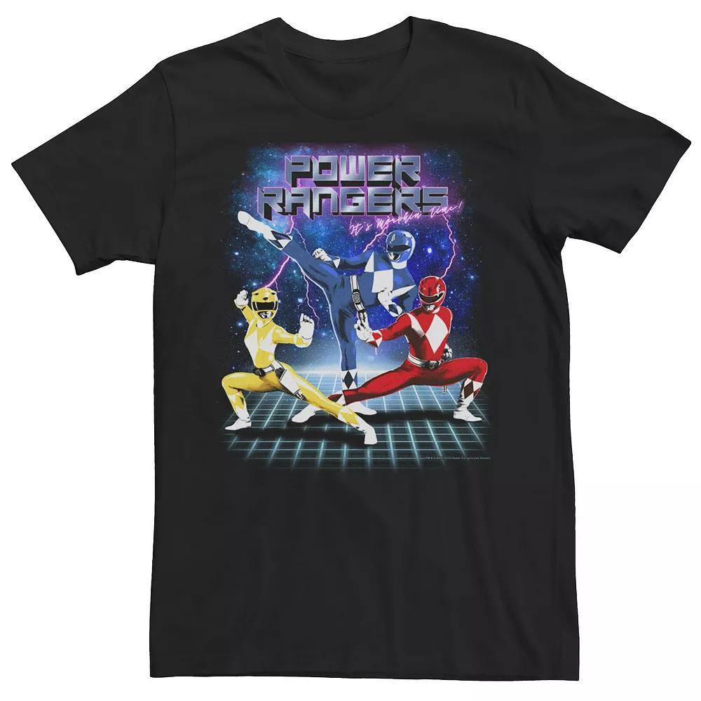 Big & Tall Power Rangers 90's Style Group Shot Tee, Men's, Size: 3XL Tall, Black Product Image