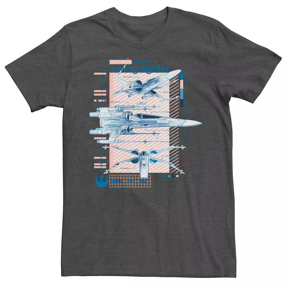 Big & Tall Disney Cinderella & The Prince A Dance Vignette Tee, Men's, Size: XL Tall, Navy Grey Product Image