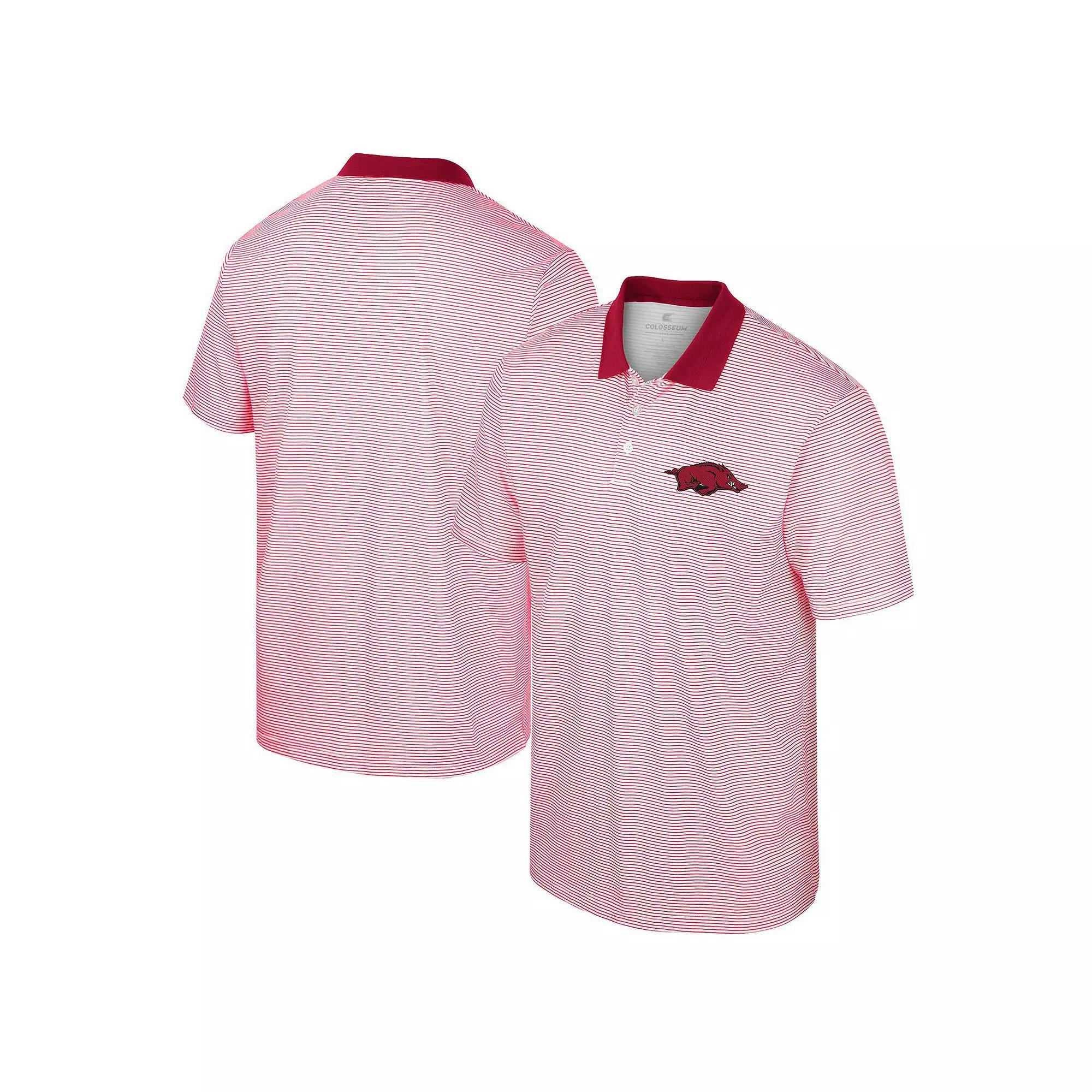 Men's Colosseum White/Maroon Arizona State Sun Devils Print Stripe Polo, Size: 3XL Product Image