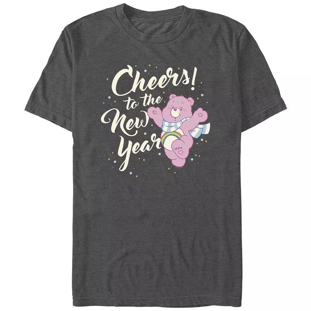 Men's Care Bears Cheers To The New Year Graphic Tee, Size: Medium, Grey Heather Product Image