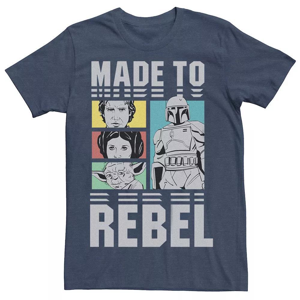 Men's Star Wars Made To Rebel Characters Tee, Size: Small, Navy Grey Product Image