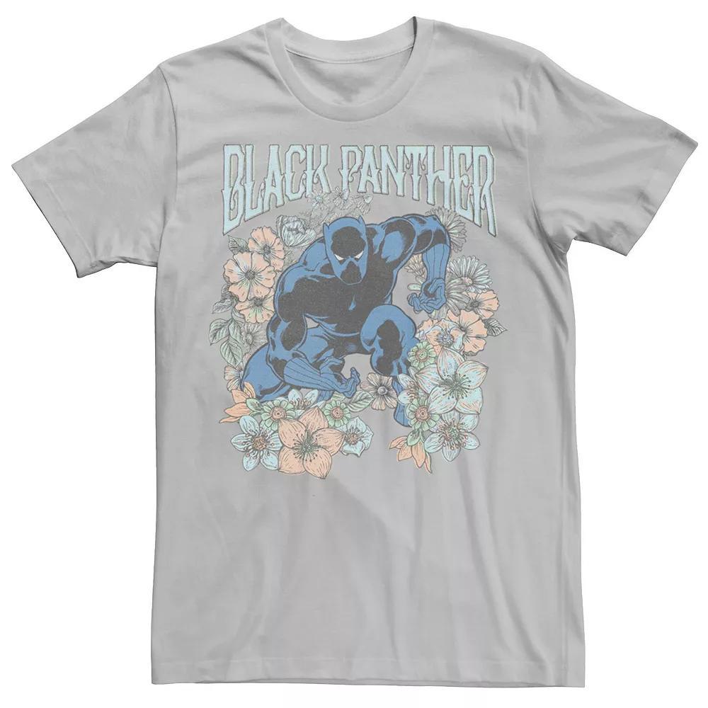 Men's Marvel Black Panther Wakanda Flowers Spring Pounce Tee, Size: XXL, Silver Product Image