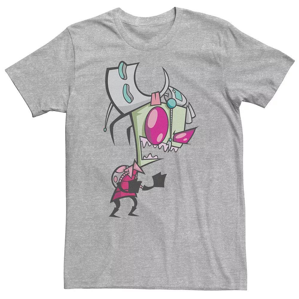 Big & Tall Nickelodeon Invader Zim Menacing Laugh Tired Gir Portrait Tee, Men's, Size: 4XL, Athletic Grey Product Image