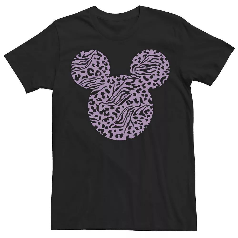 Disney's Mickey And Friends Mickey Tiger Cheetah Mashup Fill Men's Tee, Size: XXL, Black Product Image