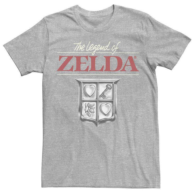 Men's Nintendo The Legend Of Zelda Original Box Art Logo Tee, Size: Large, Athletic Grey Product Image