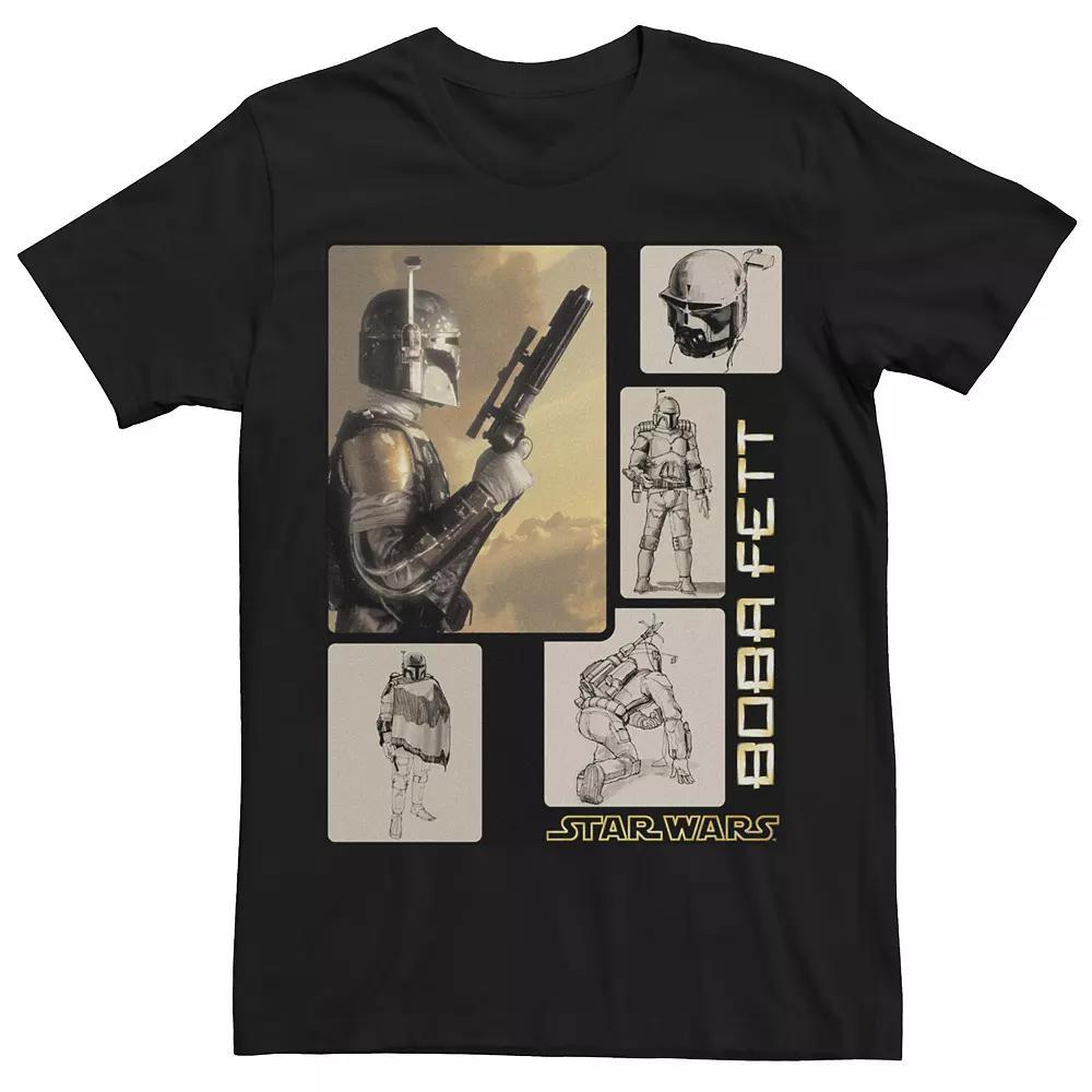 Men's Star Wars Boba Fett Concept Sketch Panel Short Sleeve Tee, Size: XXL, Black Product Image