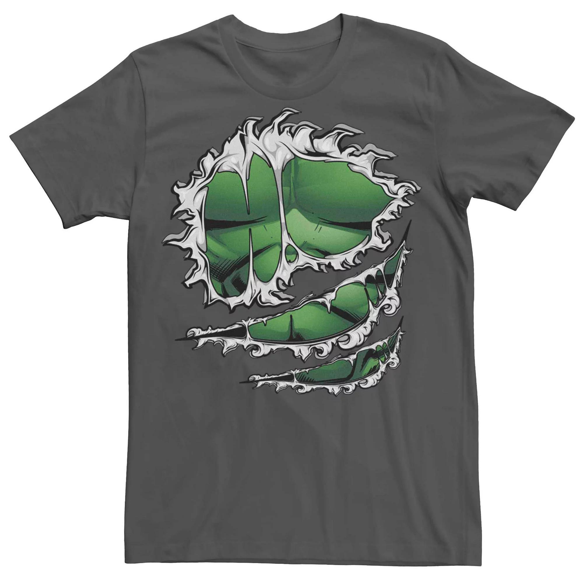 Mens Marvel Hulk Chest Torn Shirt Tee Grey Product Image