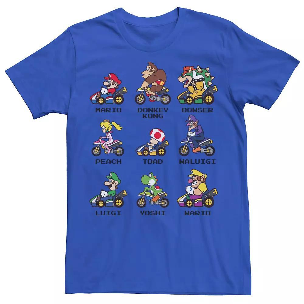Men's Mario Kart Character Stacks Tee, Size: XXL, Black Product Image