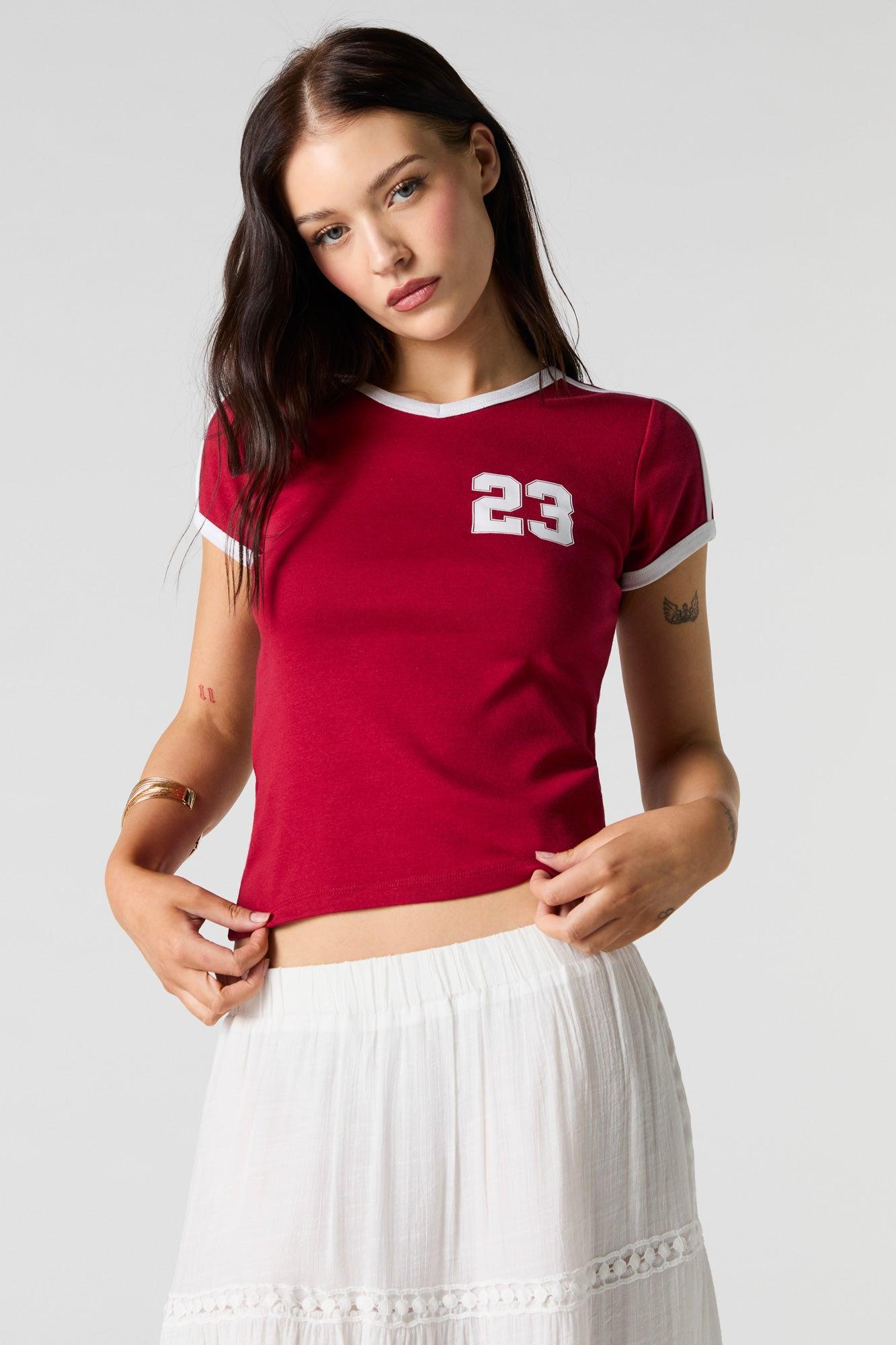Sporty Graphic Ringer T-Shirt Female Product Image