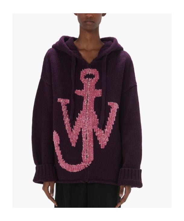 JW ANDERSON Anchor-logo Zip Hoodie In Black Product Image