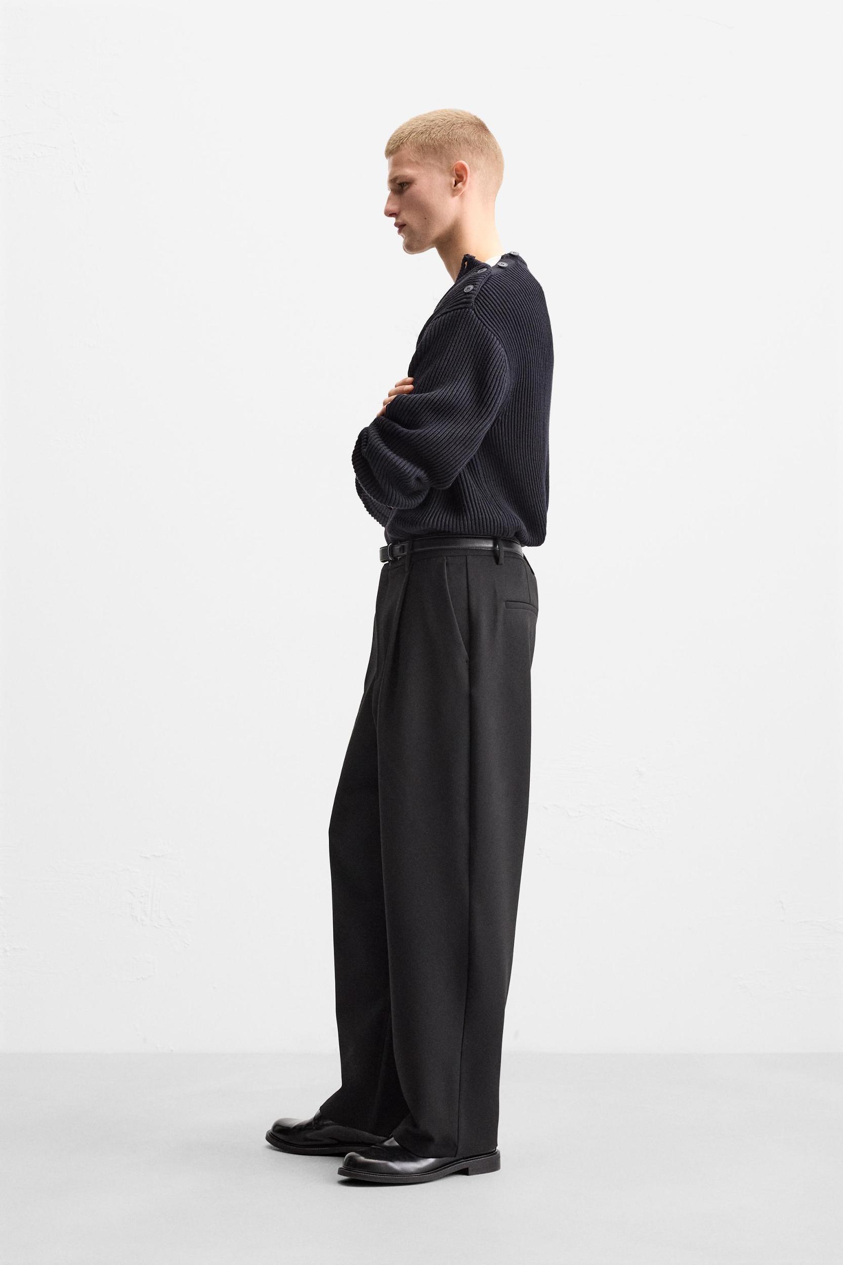 BUTTONED TEXTURED SWEATER Product Image