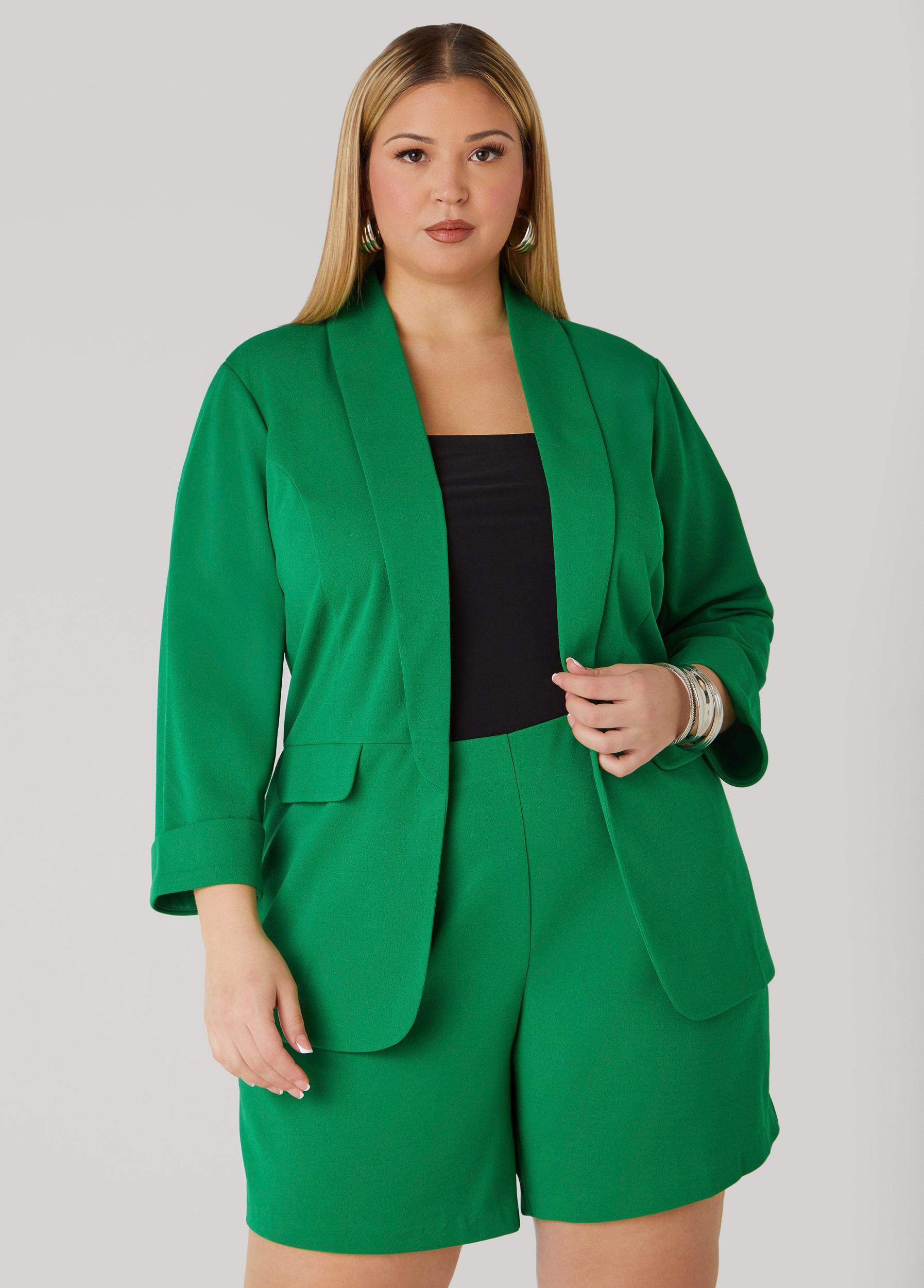 Open Front Cuffed Blazer Product Image