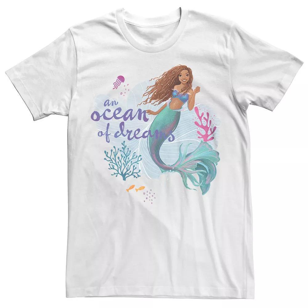 Disney's The Little Mermaid Big & Tall Live Action Ariel An Ocean Of Dreams Graphic Tee, Men's, Size: 5XL, White Product Image