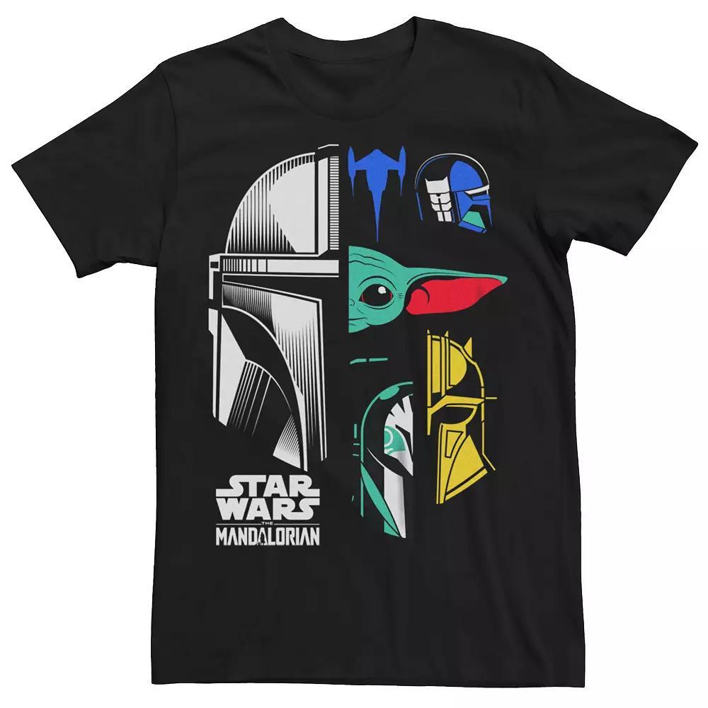 Men's Star Wars The Mandalorian Color Block Character Panels Tee, Size: XXL, Black Product Image