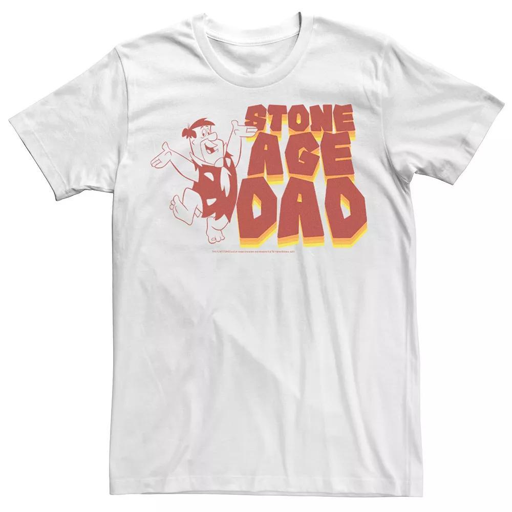 Men's Flinstones Dad Of Stone Age Father Text Tee, Size: XXL, White Product Image