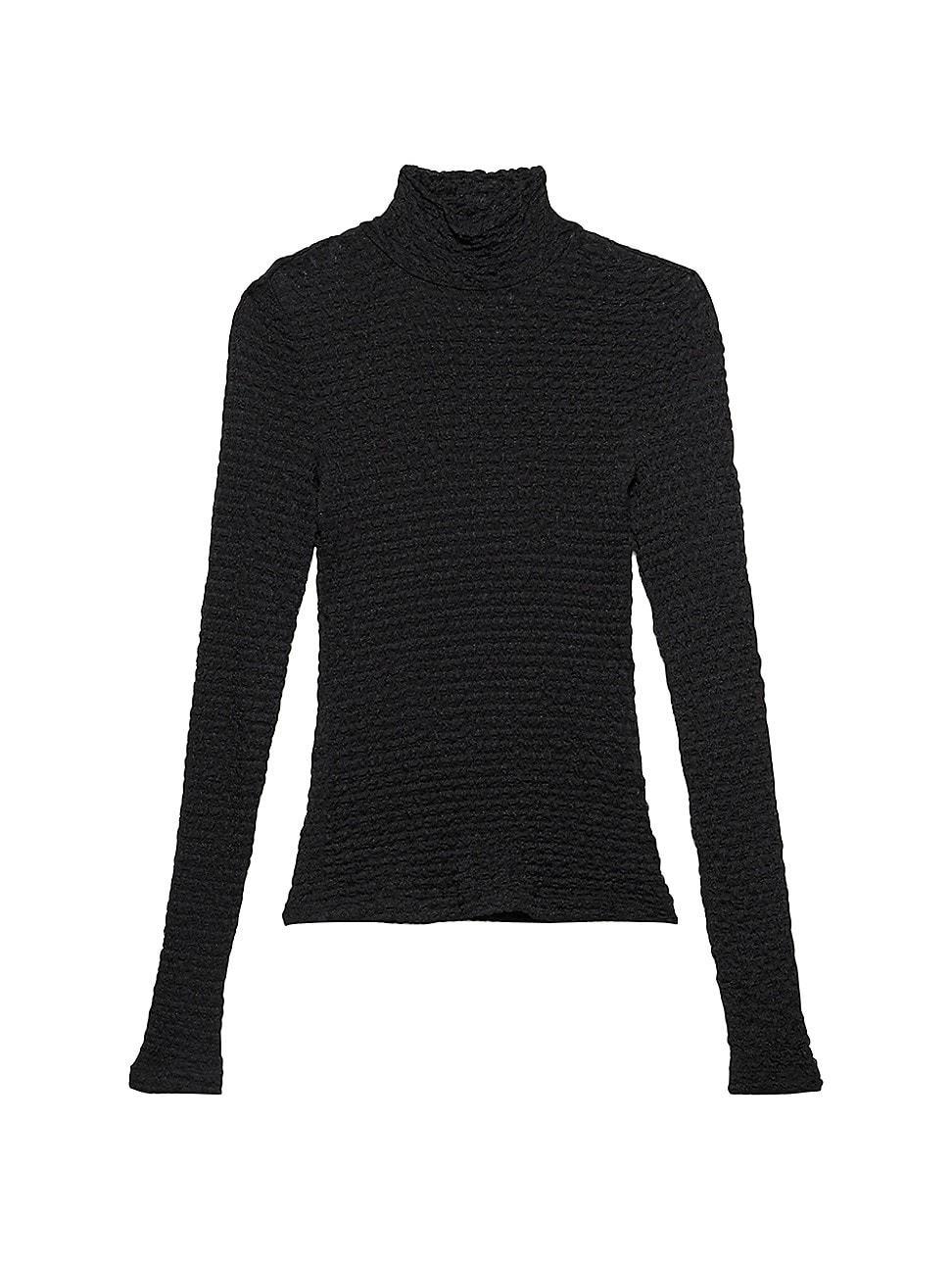 Frame Mesh Lace Turtleneck Top Product Image