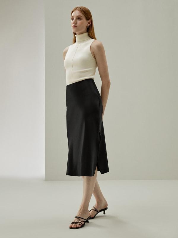 Minimalist Aesthetic Silk Poppy Skirt Product Image