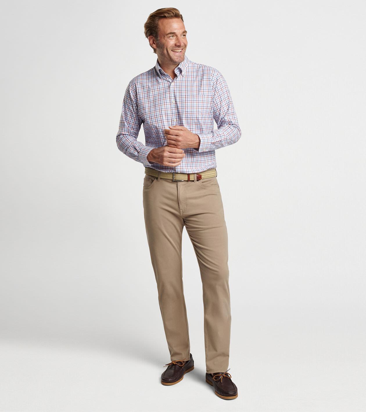Peter Millar Mens Signature Sateen Five-Pocket Pant | Color: Grain | Size: 31 Product Image