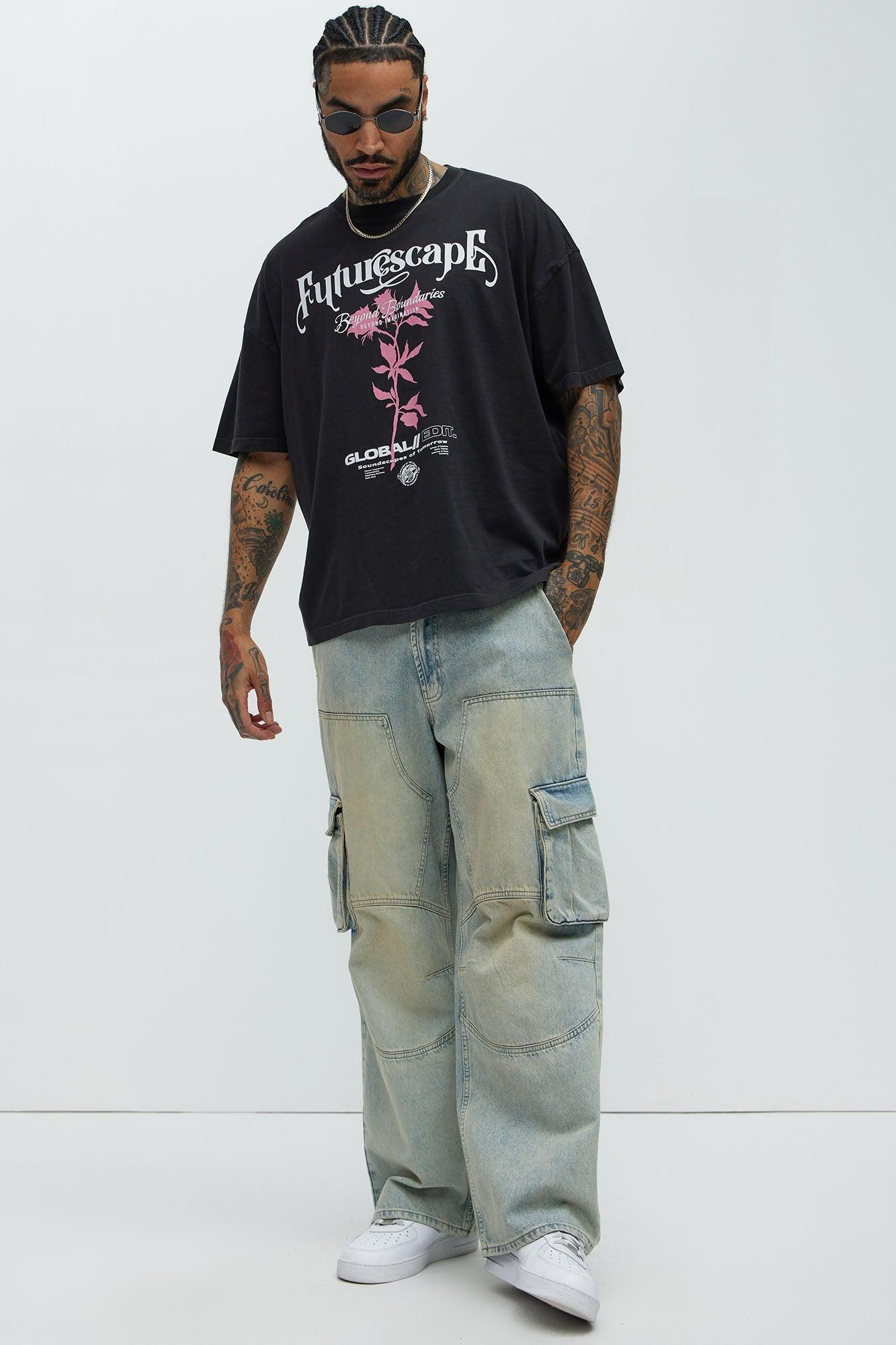 Futurescape Oversized Short Sleeve Tee - Black Product Image