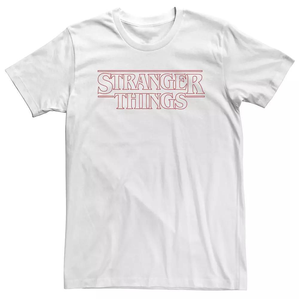 Big & Tall Netflix Stranger Things Outline Logo Tee, Men's, Size: 4XLT, White Product Image