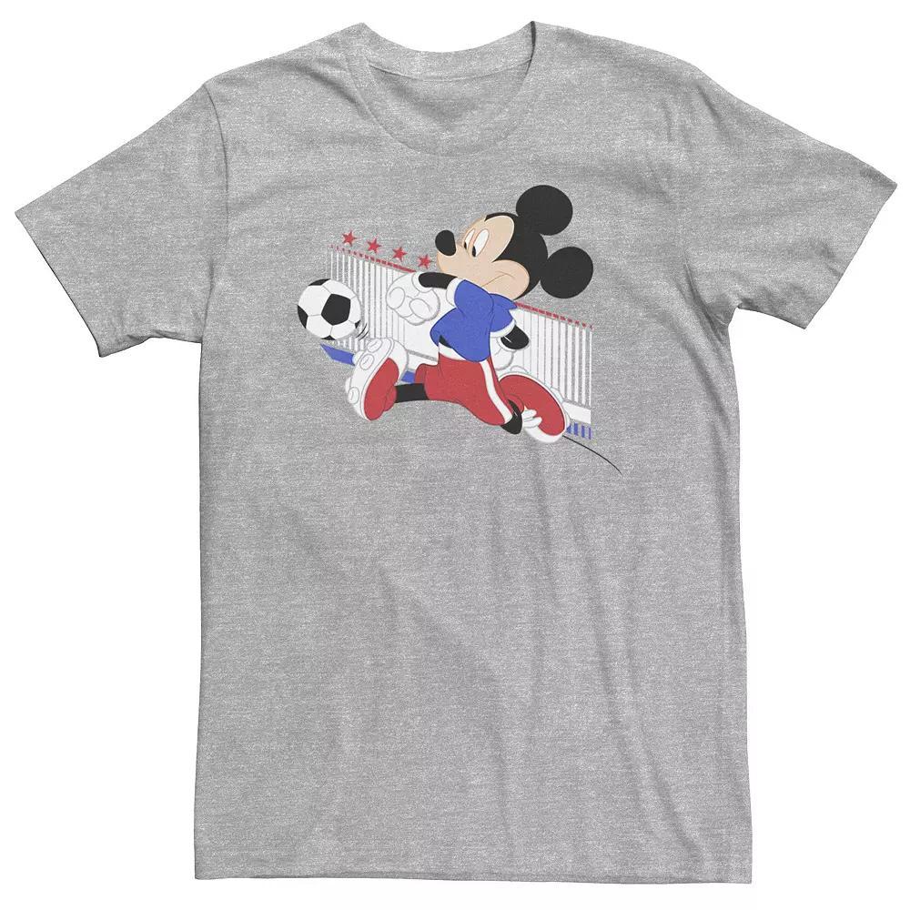 Big & Tall Disney Mickey Mouse French Soccer Uniform Portrait Tee, Men's, Size: 3XL, Athletic Grey Product Image