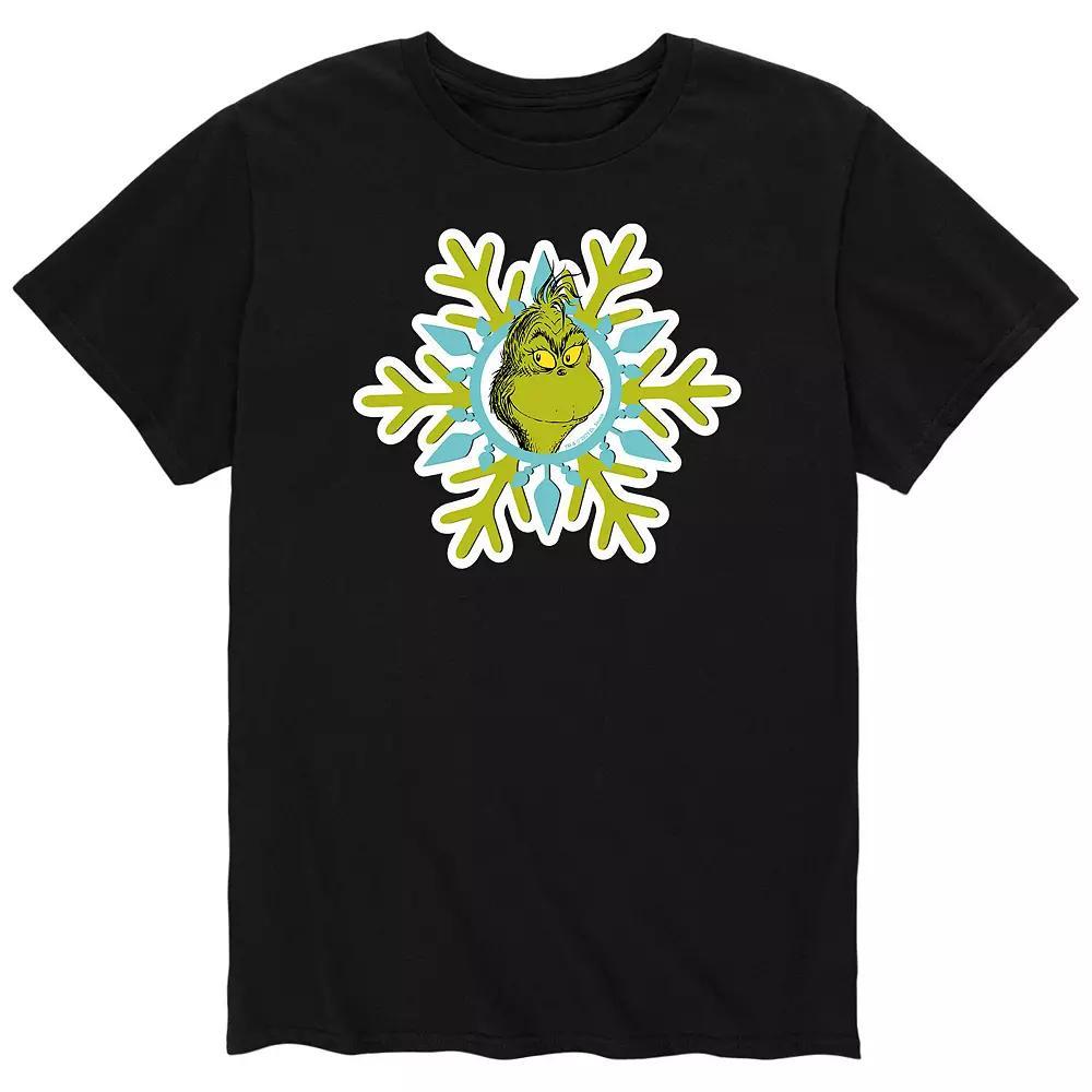 Mens Dr. Seuss The Grinch Face Snowflake Tee Product Image