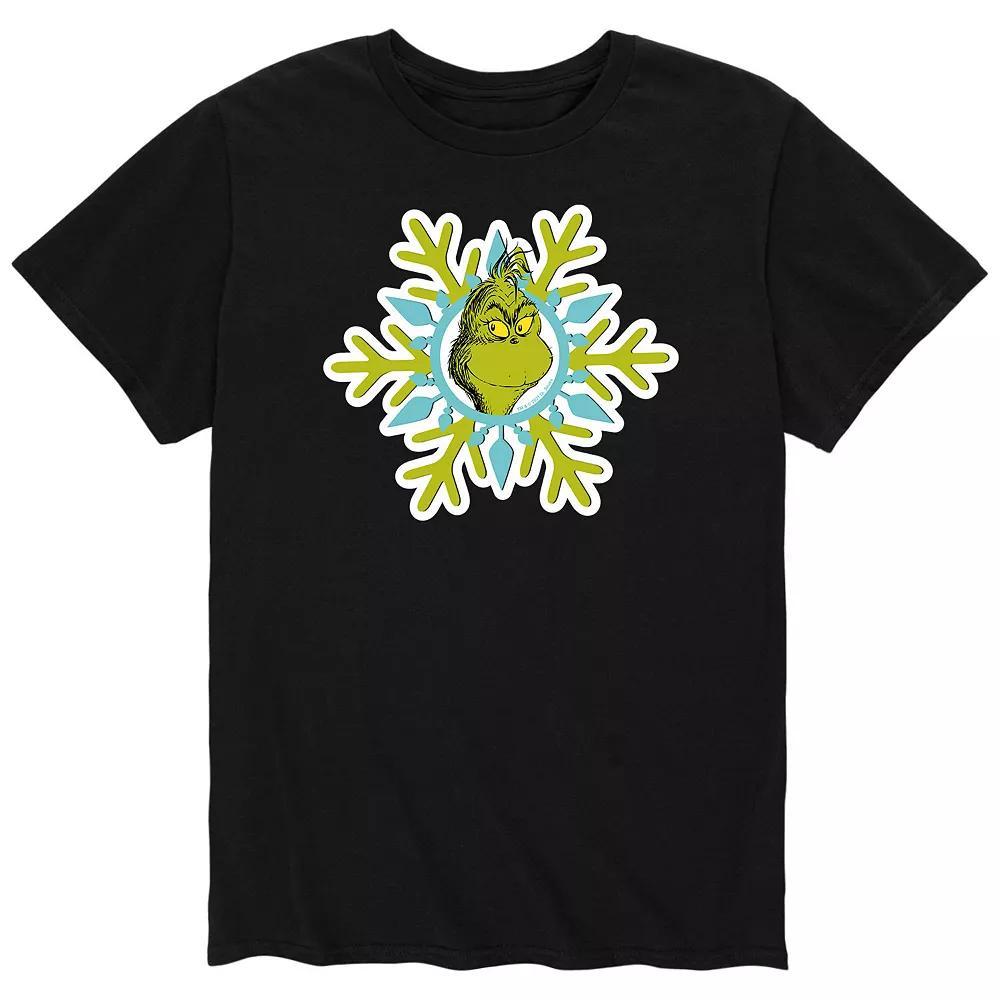 Mens Dr. Seuss The Grinch Face Snowflake Tee Product Image
