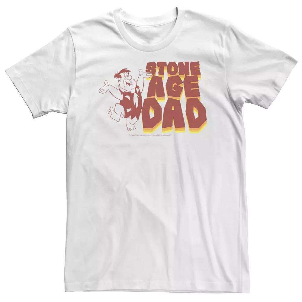 Big & Tall The Flintstones Fred Flintstone Stone Age Dad Word Stack Tee, Men's, Size: 4XL, White Product Image