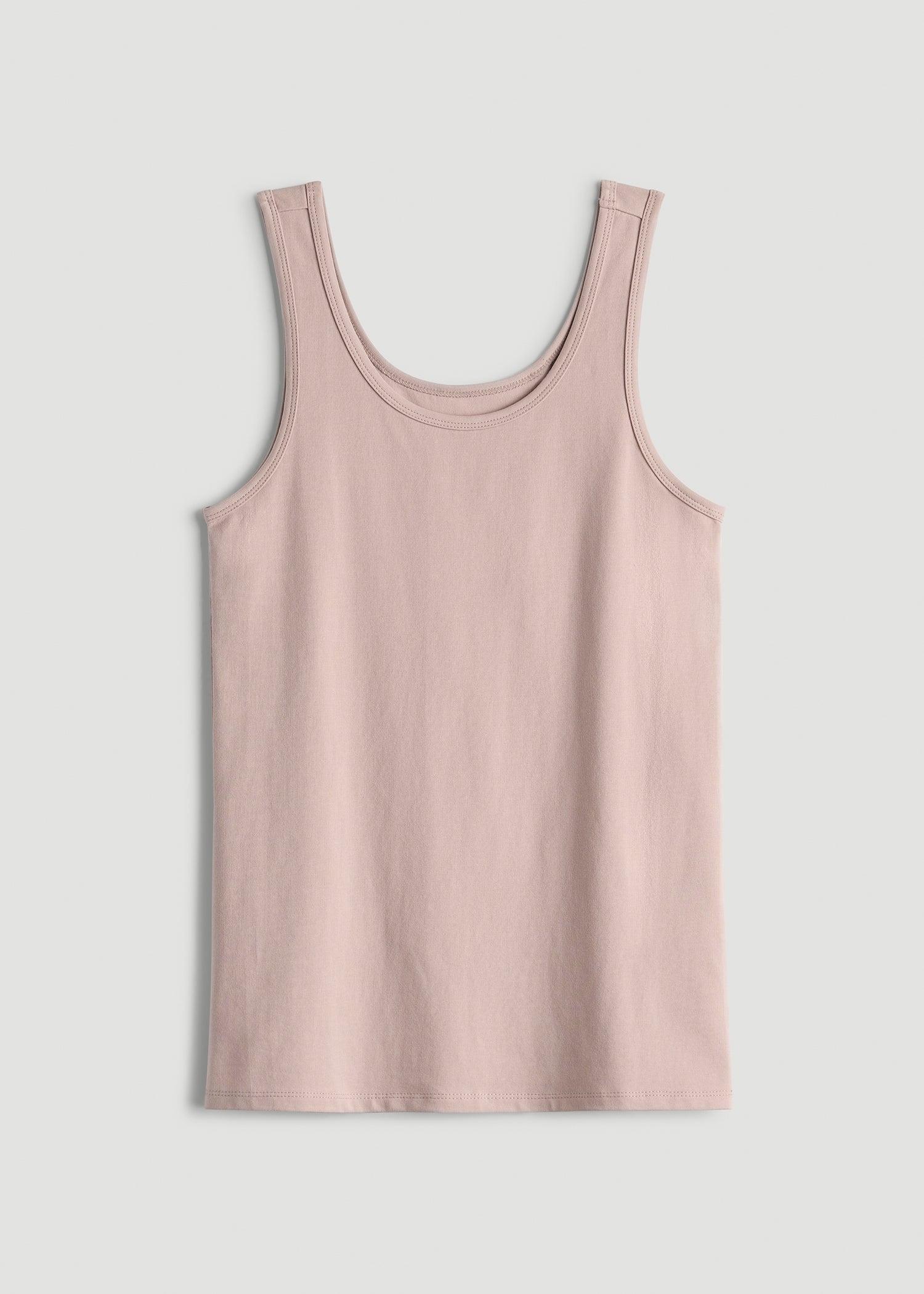 Slim Fit Jersey Tank Top for Tall Women in Desert Rose Product Image