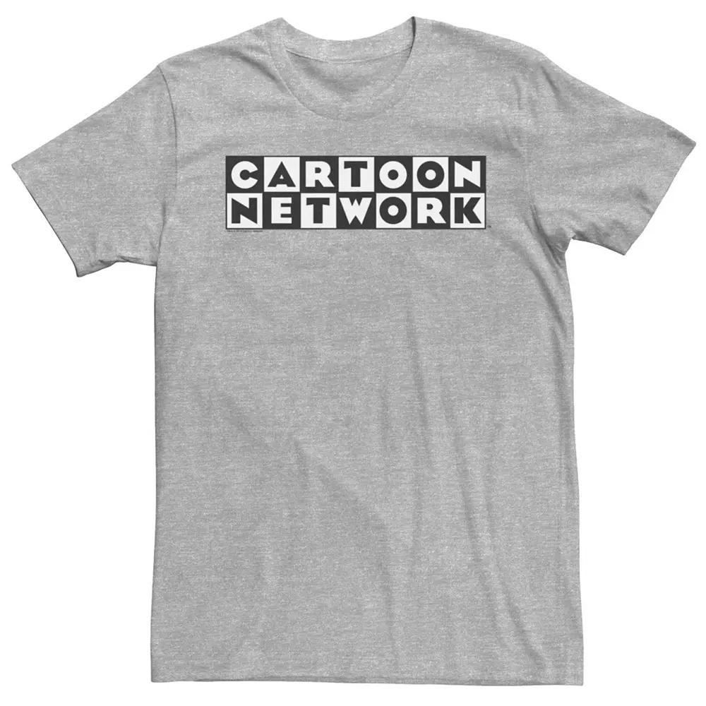 Men's Cartoon Network Checkered Logo Tee, Size: Small, Athletic Grey Product Image