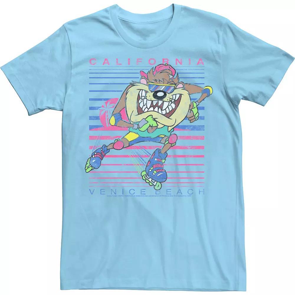 Men's Looney Tunes Taz Venice Beach California Portrait Tee, Size: Small, Light Blue Product Image