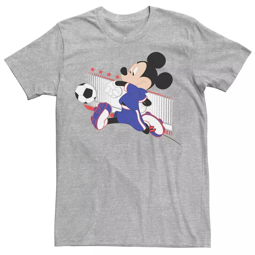 Disney's Mickey & Friends Japan Soccer Men's Tee, Size: XXL, Athletic Grey Product Image