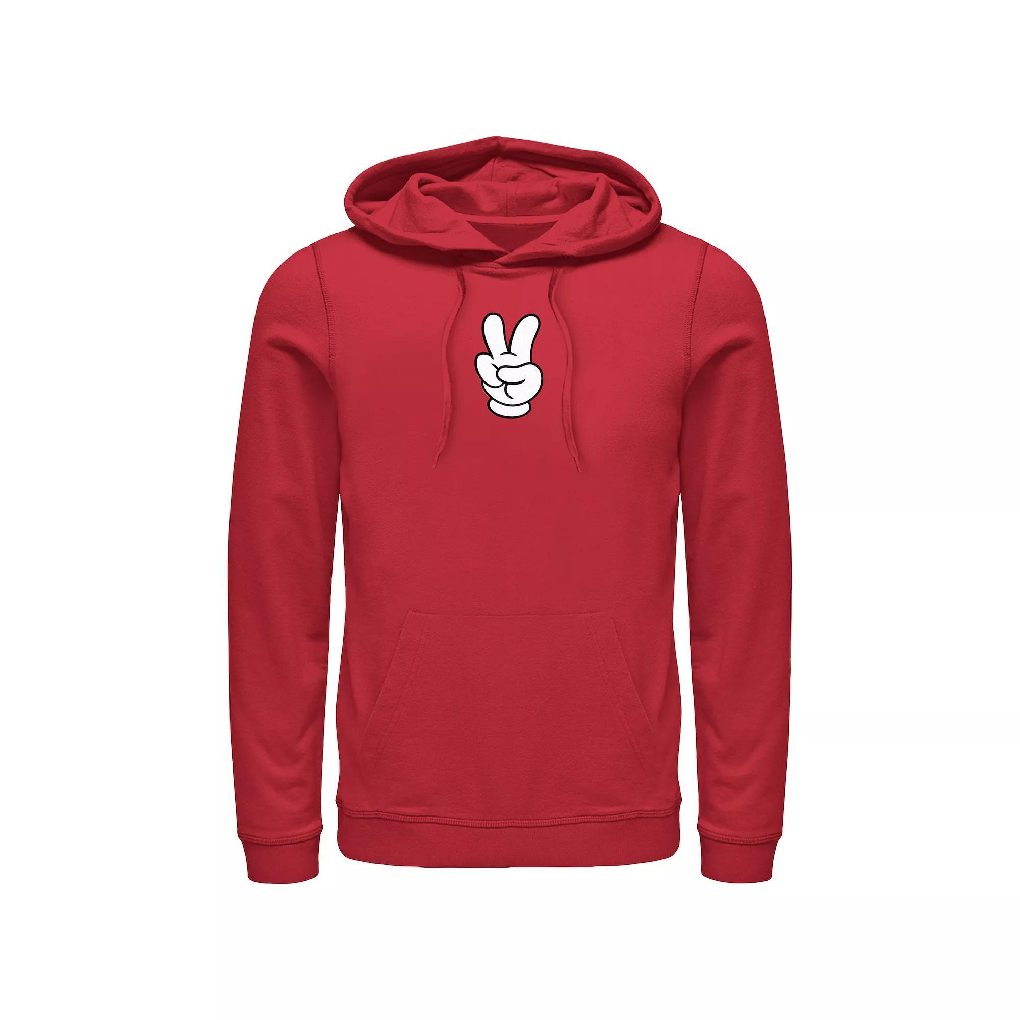 Disney's Mickey Classic Peace Hand Men's Graphic Hoodie, Size: XXL, Red Product Image
