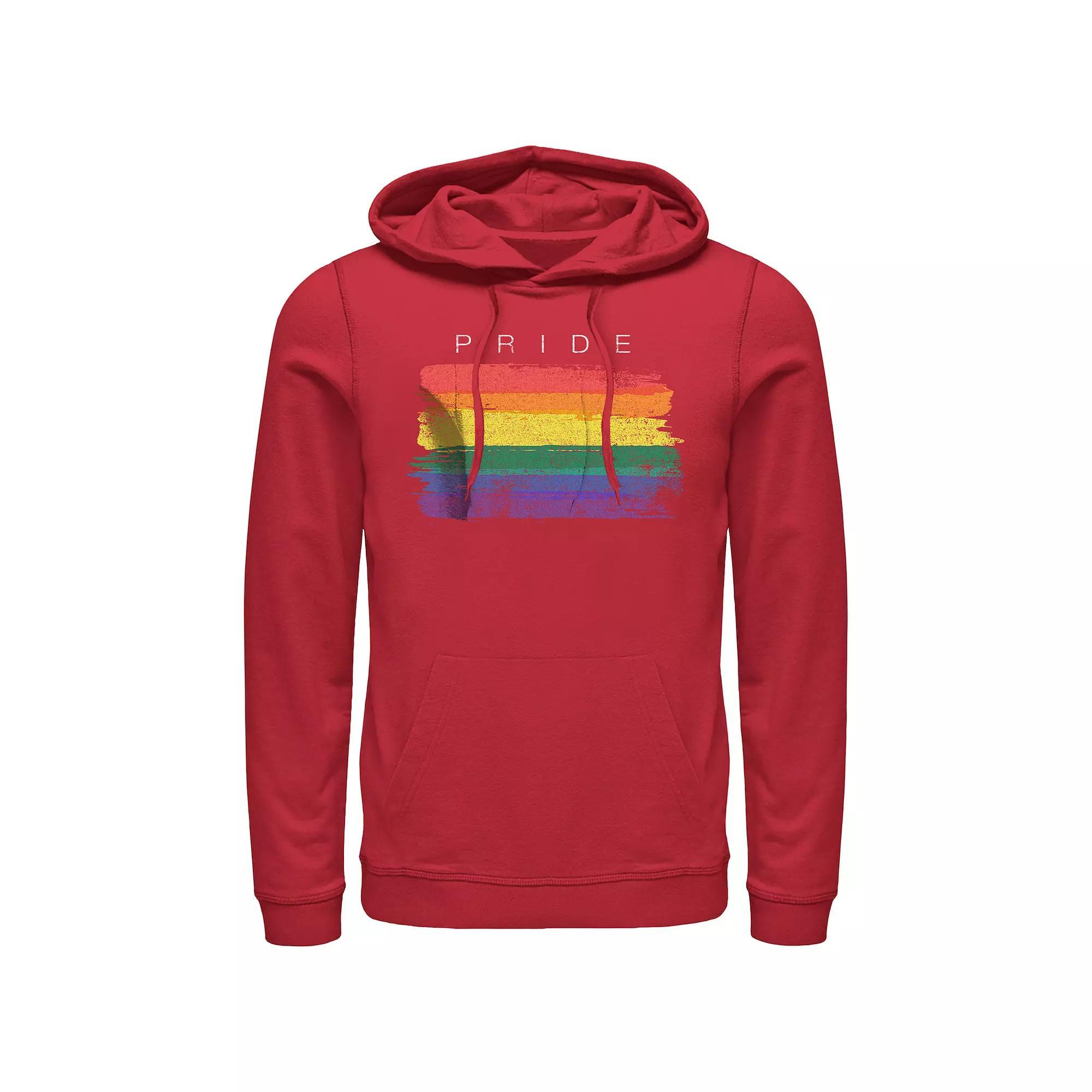 Mens Pride Flag Brush Strokes Graphic Hoodie Product Image
