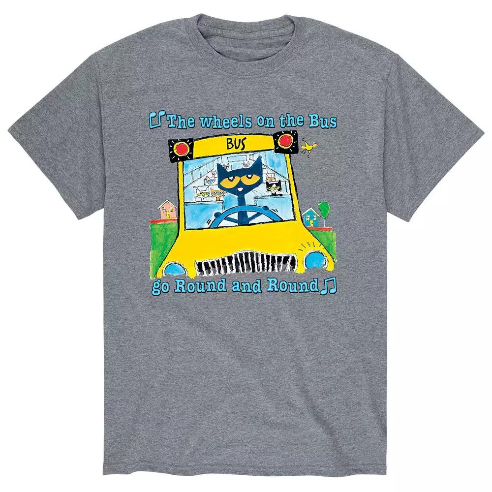 Men's Pete The Cat Wheels On Bus Tee, Size: Small, White Product Image