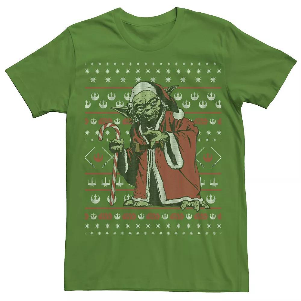 Men's Star Wars Santa Yoda Ugly Christmas Sweater Tee, Size: Small, Kelly Grey Product Image