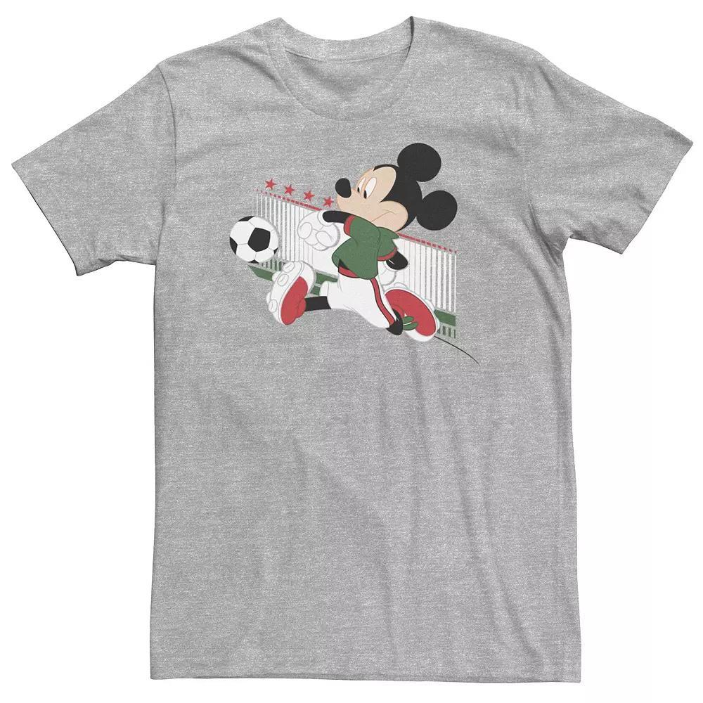 Big & Tall Disney Mickey & Friends Mexico Soccer Tee, Men's, Size: Large Tall, Athletic Grey Product Image