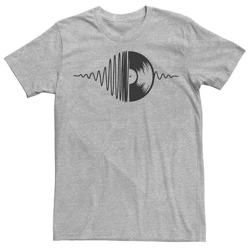 Men's Music Vinyl Record Soundwave Graphic Tee, Size: Small, Athletic Grey Product Image