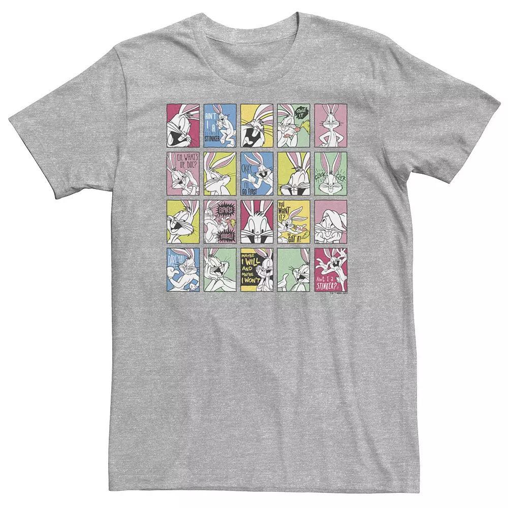 Big & Tall Looney Tunes Bugs Bunny Portrait Box Up Tee, Men's, Size: 3XL, Athletic Grey Product Image